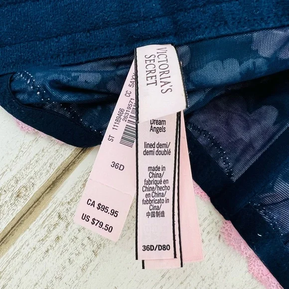 36D Victoria’s Secret Dream Angels Lined Demi Bra Top Corset - Picture 12 of 12